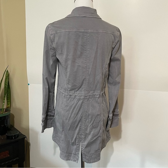 WHBM Military Jacket Gunmetal Ballchain Accents in Washed Gray XXS - Picture 8 of 11